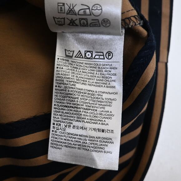 GAP Womens 6 Fit and Flare Navy Camel Striped Dress - Picture 11 of 11